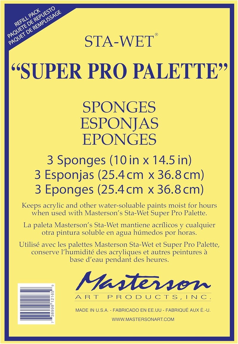 Masterson Sta-Wet Super Pro Palette Sponge Refills - 3 Pack - Image 1